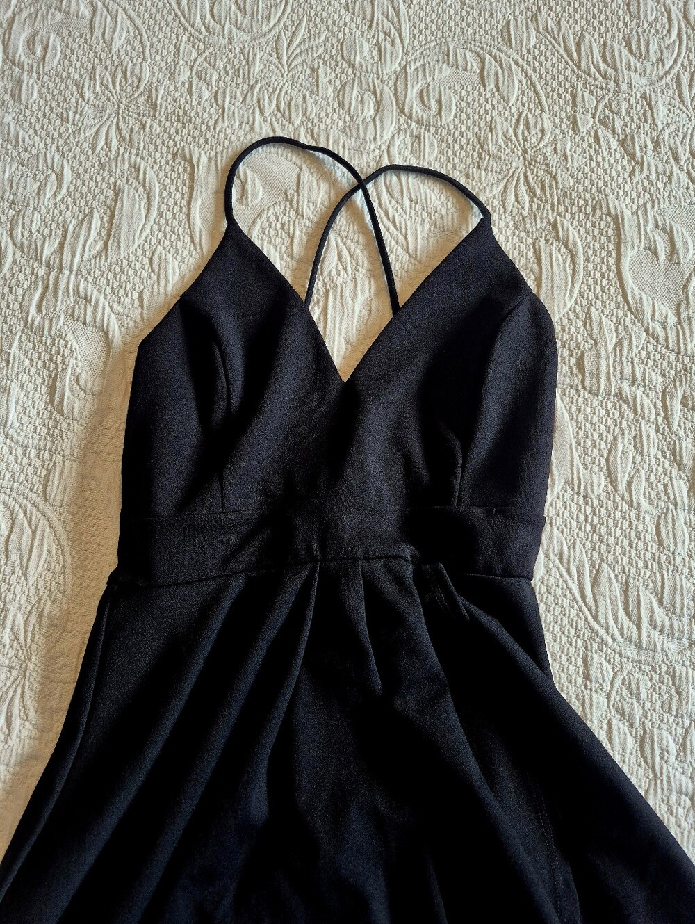 Lovely Day women's Medium hi low strappy black dress no fade VGUC - Picture 3 of 6